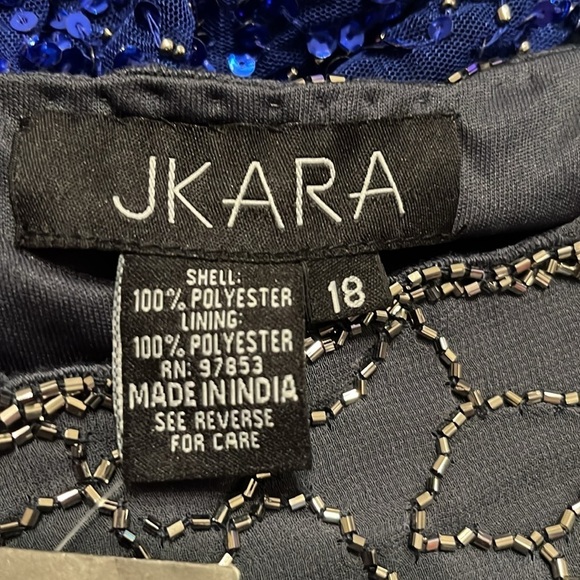 NWT J Kara Women's V-Neck with 3/4 Sleeve Long Dress  grey size 18 - Picture 5 of 5